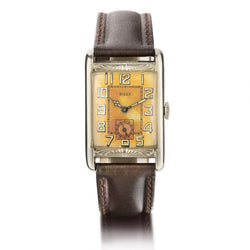 Rolex Rare And Unsual Early Art-Deco Gold-Plated Rectangular Wristwatch