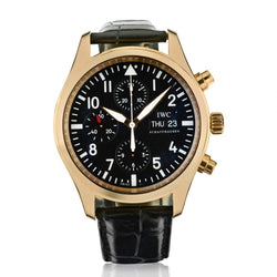 IWC Pilot Chronograph in 18kt Rose Gold. Day and Date. Ref:IW 371713