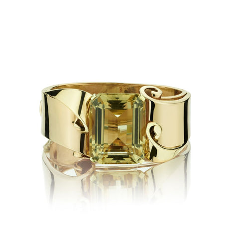 Retro-Era 66.14 Carat Citrine 14KT Pink Gold Bangle