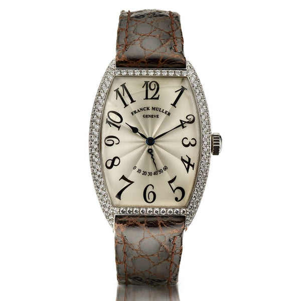 Franck Muller White Gold Factory Diamond Curvex Retrograde Watch