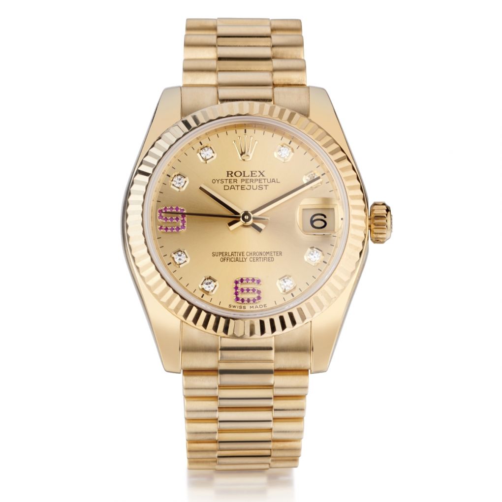 Rolex Oyster Perpetual 31MM Datejust Gold Ruby & DIamond Watch – Van Rijk