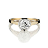 1.01 Carat Old-European Cut Diamond Solitaire Bezel-Set Ring