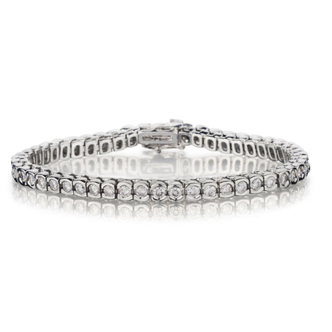 Ladies 14kt w/g  Diamond "Tennis Bracelet". 5.00ct Tw
