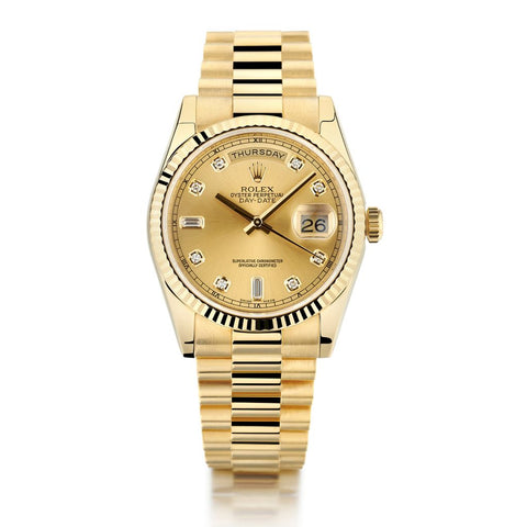 Rolex Oyster Perpetual YG Diamond Day-Date President Watch Ref: 18238