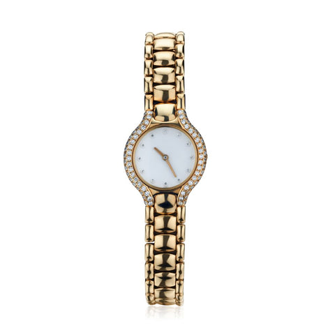 Ebel Beluga 18KT Yellow Gold Diamond Index Shell Dial Watch