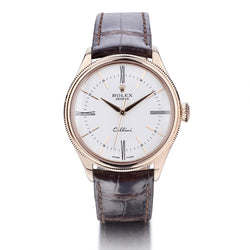 Rolex Cellini 18KT Rose Gold On Leather 39MM Automatic Watch