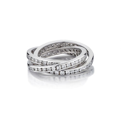 2.20 Carat Total Round Brilliant Cut Diamond WG Rolling Rings