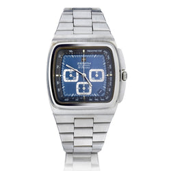 Zenith El Primero TV Screen "Big Blue" Chronograph S/S 1970's Watch