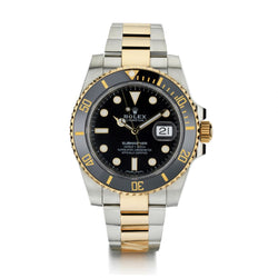 Rolex Oyster Perpetual Two-Tone Ceramic Black Submariner Watch