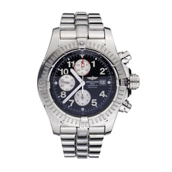 Breitling Super Avenger Stainless Steel Black Dial 48MM Watch