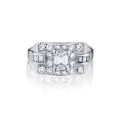 Platinum VintageArt Deco Diamond Ring. 1.60ct Tw. Circa 1950's