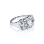 Platinum VintageArt Deco Diamond Ring. 1.60ct Tw. Circa 1950's