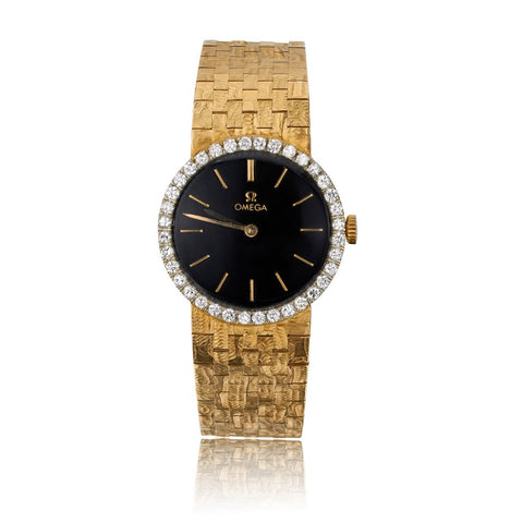 Omega 18KT Yellow Gold And Diamond Ladies 1960's Watch