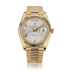Rolex Oyster Perpetual Day-Date Silver Dial Watch