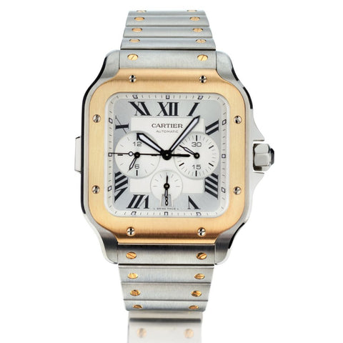 Cartier Two-Tone Santos 100 Chronograph XL 43MM Watch