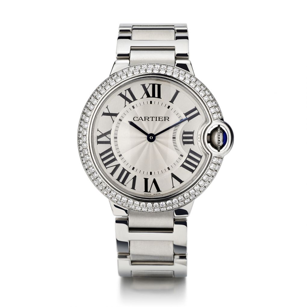 Cartier Stainless Steel Midsize Ballon Bleu Diamond Watch – Van Rijk