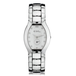 Ladies Ebel Beluga Tonneau in Stainless Steel and MOP Diamond Dial.