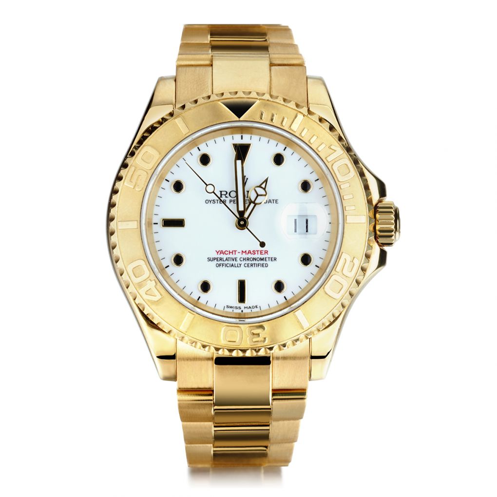 Rolex Oyster Perpetual Yacht-Master Yellow Gold White Dial Watch | Van ...