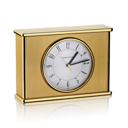 Tiffany & Company Brass Standing Desk Quartz Clock