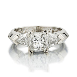 1.01 Carat Princess Cut And Trillium Cut Diamond WG Ring