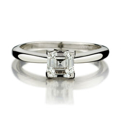 1.01 Carat Square-Cut Emerald Diamond Solitaire Engagement Ring