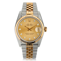 Rolex Oyster Perpetual Mid-Size Two-Tone Datejust 31MM Diamond Watch