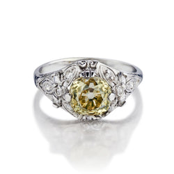 2.00 Carat Old-Mine Cut Diamond 14KT White Gold Engagement Ring