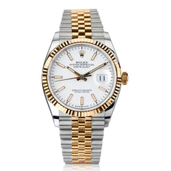 Rolex Oyster Perpetual Datejust Two-Tone White Dial Jubilee Watch. 36mm