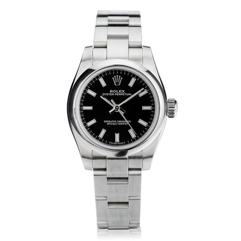 Ladies Rolex Oyster Perpetual  Black dial 26mm wristwatch. Year 2020