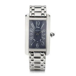 Cartier 18KT White Gold Tank Americaine Large Grey Dial Watch