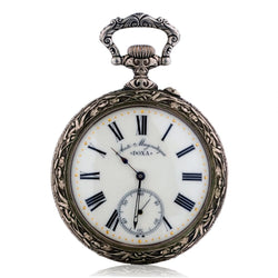 Large DOXA Anti Magnetic Silver Plated Pocket Watch.70mm