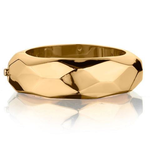 18KT YELLOW GOLD UNIQUE GEOMETRIC BANGLE