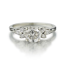 0.90 Carat Old-European Cut Diamond White Gold Engagement Ring