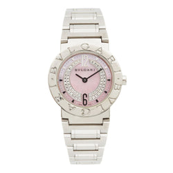 Bvlgari S/S, Diamond And Mother of Pearl Watch