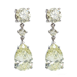 5.75ctw Pear & Brilliant Cut Diamond Drop Earrings