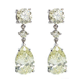 5.75ctw Pear & Brilliant Cut Diamond Drop Earrings