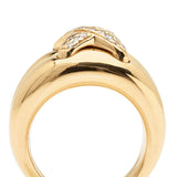 Chaumet Paris Gold & Diamond "Cross Liens" Ring. Weight: 13.59 Grams
