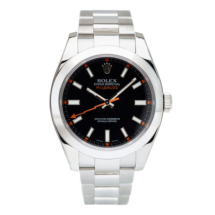 Rolex Oyster Perpetual Milgauss Steel Black Dial Watch. Ref:116400