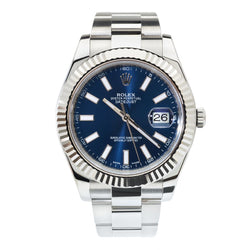 Rolex Oyster Perpetual Datejust II Metallic Blue Dial Watch