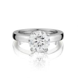 Ladies Platinum and Diamond Solitaire Ring.  2.11ct