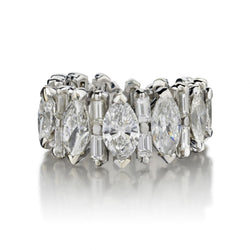 4.50 Carat Total Weight Marquise And Tapered Baguette Cut Diamond Band