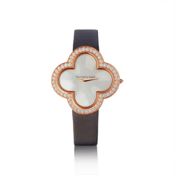 Van Cleef & Arpels Large  Pink Gold And Diamond Alhambra Talisman Watch.40mm x40mm