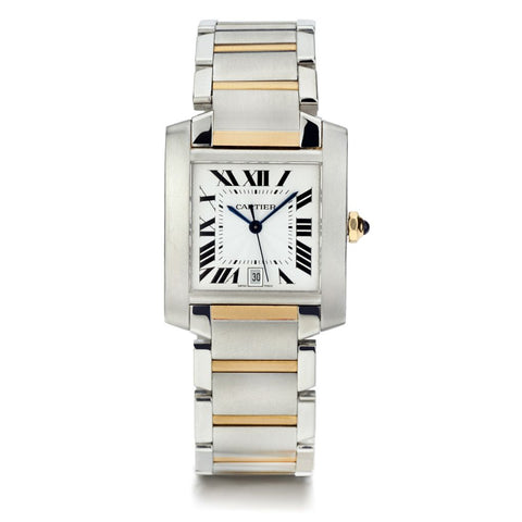 Cartier 18KT Yellow Gold And Stainless Steel Tank Francaise Large Watch. Ref:2302