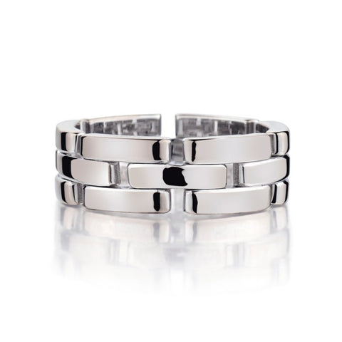 Cartier 18KT White Gold Maillon Panthere Ring Size 62 (US 9-1/2)