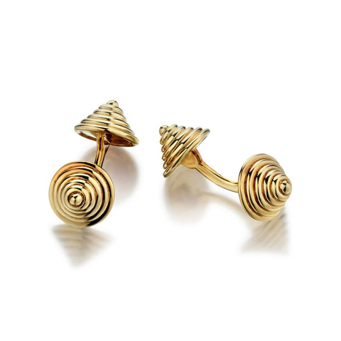 Cartier Unisex 18kt Yellow Gold Spiral Vintage Cufflinks