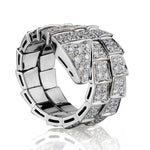 18KT WHITE GOLD AND DIAMOND "SERPENTINE" RING: 3.00ct Tw