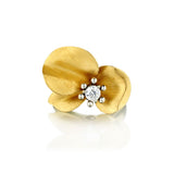 Roberto Coin "Cento"  Diamond Flower Ring in 18kt Yellow Gold.