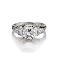 1.30 Carat Old-European Cut Diamond Vintage Engagement Ring