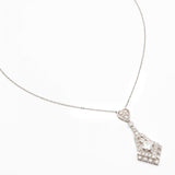 Art Deco Old Cut Diamond 'V' Motif Platinum Pendant