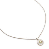 1.04 Carat Fancy Yellow European Cut Diamond Halo Pendant